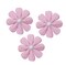 Set of 3, Medium Light Pink Daisy Flower Embroidered, Iron on Patch